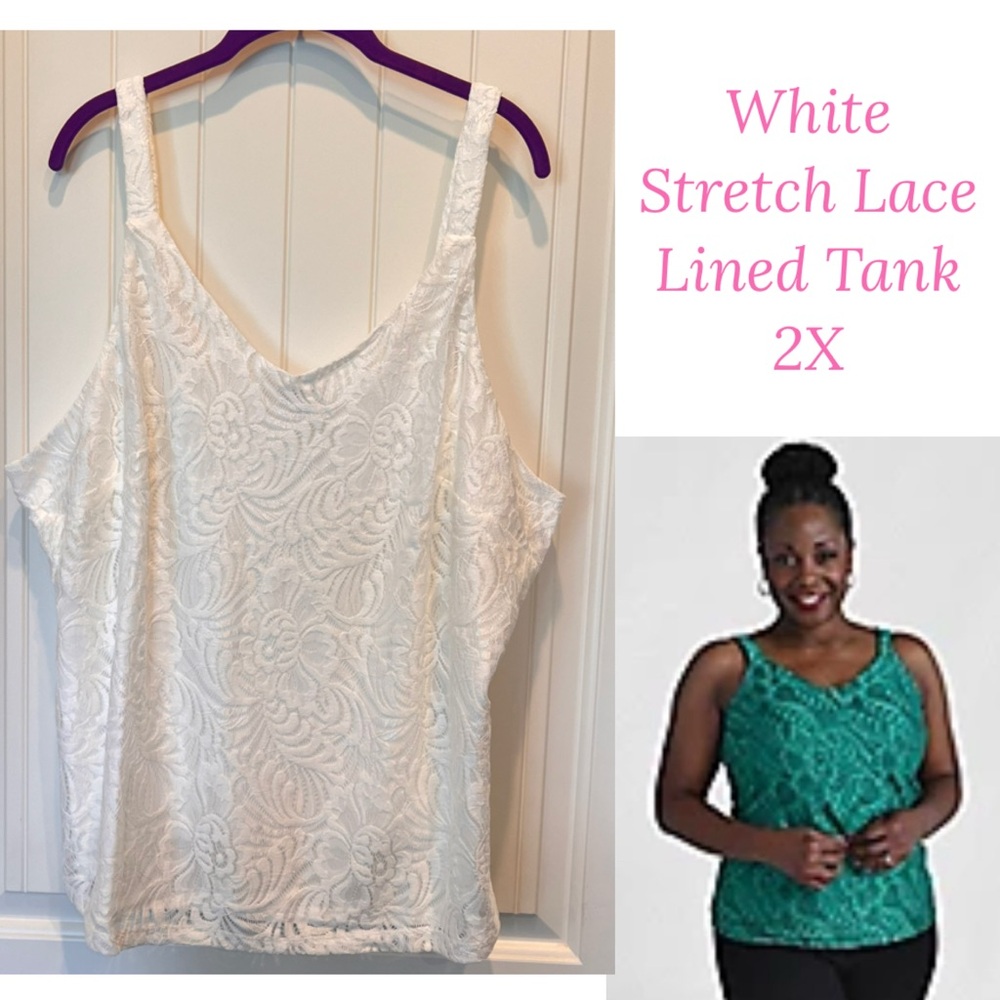 Stretch Lace Lined Tank Top 2X NWOT still in original packaging